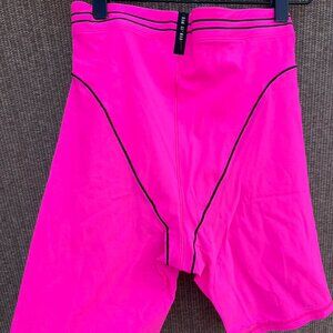 Adam Selman Sport ASS Pink Black Print Athletic Booty High Waist Soft Shorts